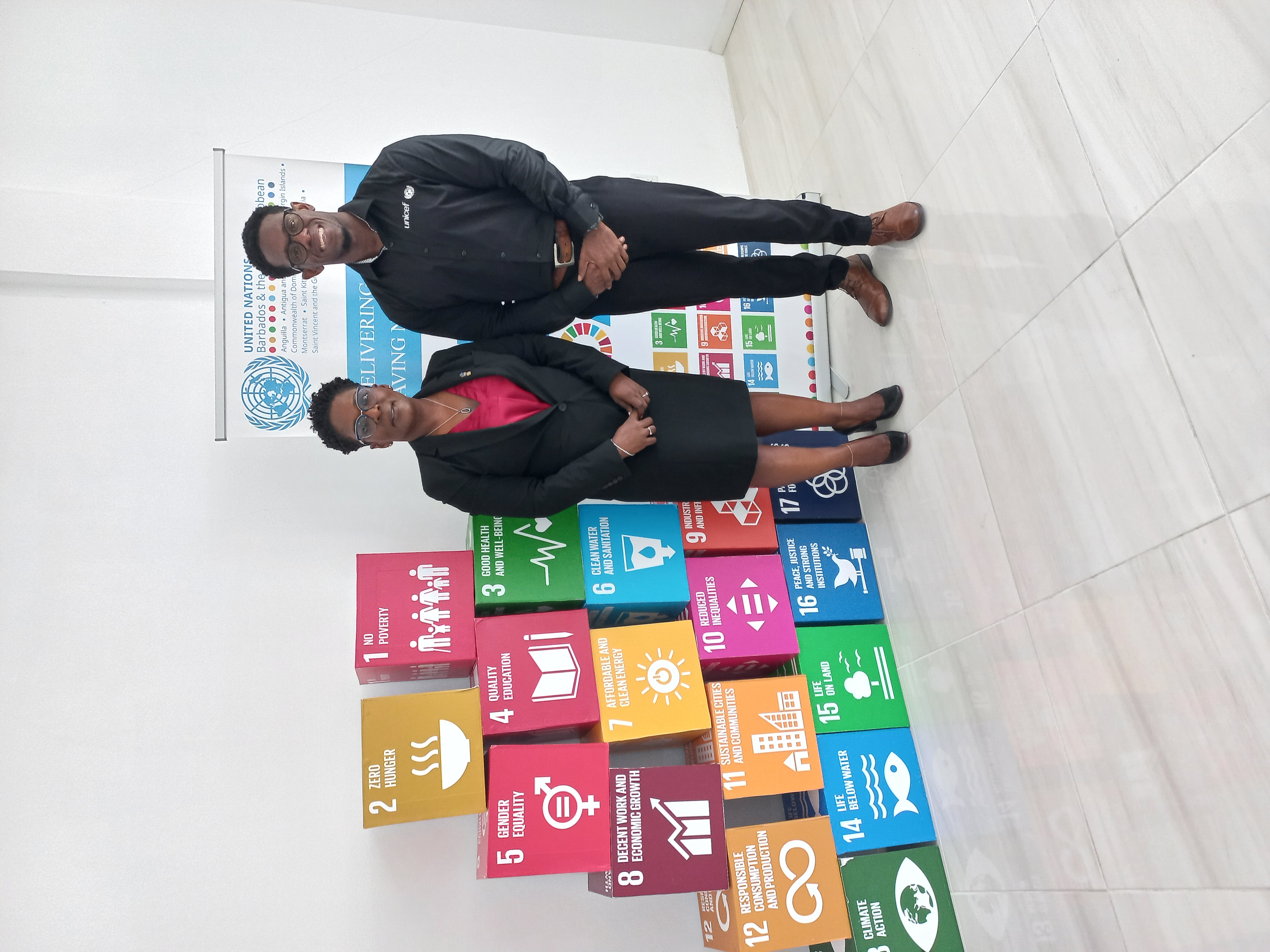 From left to right are Dr. Gemma Cherry and Mr. Jameel Lee, Programme Coordinator for UNICEF in Antigua and Barbuda.